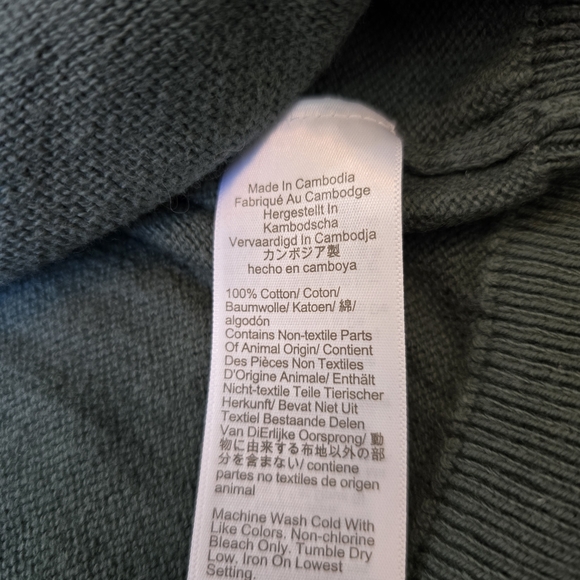 J.CREW Sweater Men's XL Green Quarter Zip  Cotton Preppy Heritage Office Cabin - Picture 4 of 6